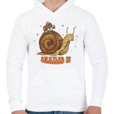 PRINTFASHION Snailed it - Férfi kapucnis pulóver - Fehér férfi pulóver, kardigán