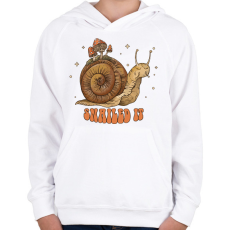PRINTFASHION Snailed it - Gyerek kapucnis pulóver - Fehér