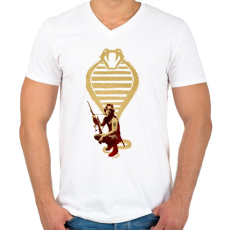 PRINTFASHION Snake plusskin - Férfi V-nyakú póló - Fehér