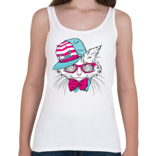 PRINTFASHION Snapback Cat - Női atléta - Fehér női trikó