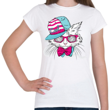 PRINTFASHION Snapback Cat - Női póló - Fehér női póló