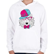 PRINTFASHION Snapback Dog - Gyerek kapucnis pulóver - Fehér gyerek pulóver, kardigán