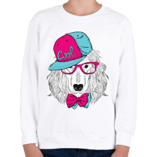 PRINTFASHION Snapback Dog - Gyerek pulóver - Fehér