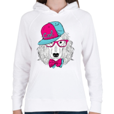 PRINTFASHION Snapback Dog - Női kapucnis pulóver - Fehér női pulóver, kardigán