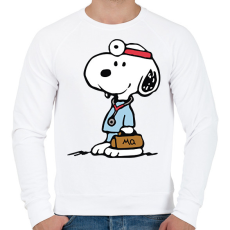 PRINTFASHION Snoopy doki - Férfi pulóver - Fehér