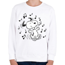 PRINTFASHION Snoopy music - Gyerek pulóver - Fehér gyerek póló