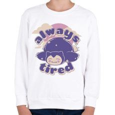 PRINTFASHION Snorlax always tired - Gyerek pulóver - Fehér
