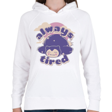 PRINTFASHION Snorlax always tired - Női kapucnis pulóver - Fehér