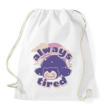 PRINTFASHION Snorlax always tired - Sportzsák, Tornazsák - Fehér tornazsák