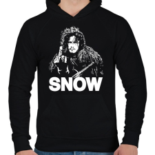 PRINTFASHION SNOW - Férfi kapucnis pulóver - Fekete férfi pulóver, kardigán