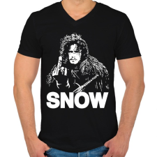 PRINTFASHION SNOW - Férfi V-nyakú póló - Fekete férfi póló
