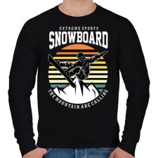 PRINTFASHION Snowboard extreme sport - Férfi pulóver - Fekete férfi pulóver, kardigán