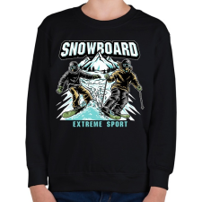 PRINTFASHION Snowboard extreme sport - Gyerek pulóver - Fekete gyerek pulóver, kardigán