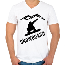 PRINTFASHION snowboard  - Férfi V-nyakú póló - Fehér férfi póló