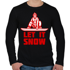 PRINTFASHION SNOWBOARD LET IT SNOW - Férfi hosszú ujjú póló - Fekete férfi póló