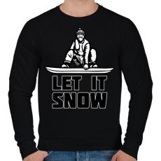 PRINTFASHION SNOWBOARD LET IT SNOW - Férfi pulóver - Fekete