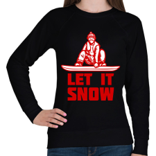 PRINTFASHION SNOWBOARD LET IT SNOW - Női pulóver - Fekete női pulóver, kardigán