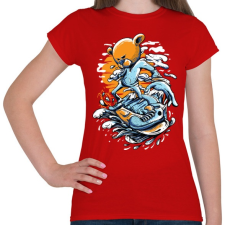 PRINTFASHION Snowboard Maci - Női póló - Piros női póló