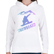 PRINTFASHION snowboard - Női kapucnis pulóver - Fehér női pulóver, kardigán