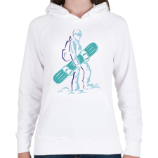 PRINTFASHION Snowboard - Női kapucnis pulóver - Fehér női pulóver, kardigán