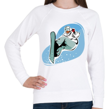 PRINTFASHION Snowboard - Női pulóver - Fehér női pulóver, kardigán