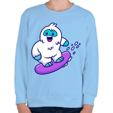 PRINTFASHION Snowboard yeti - Gyerek pulóver - Világoskék gyerek pulóver, kardigán