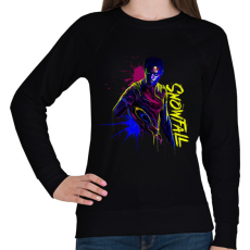 PRINTFASHION Snowfall - Női pulóver - Fekete