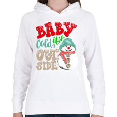 PRINTFASHION So cold - Női kapucnis pulóver - Fehér