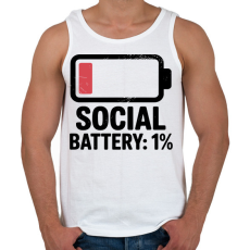 PRINTFASHION Social Battery - Férfi atléta - Fehér