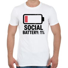 PRINTFASHION Social Battery - Férfi póló - Fehér