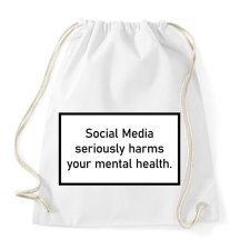 PRINTFASHION Social Media - Mental health - Sportzsák, Tornazsák - Fehér tornazsák