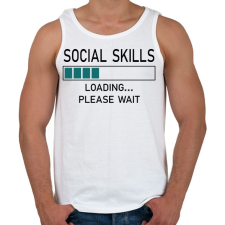 PRINTFASHION Social skills (black) - Férfi atléta - Fehér atléta, trikó