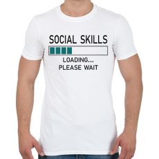 PRINTFASHION Social skills (black) - Férfi póló - Fehér