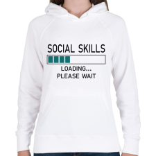 PRINTFASHION Social skills (black) - Női kapucnis pulóver - Fehér női pulóver, kardigán