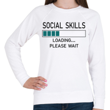 PRINTFASHION Social skills (black) - Női pulóver - Fehér női pulóver, kardigán