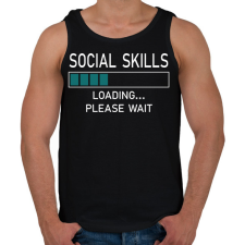 PRINTFASHION Social skills (white) - Férfi atléta - Fekete atléta, trikó