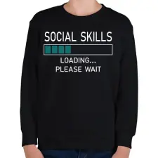 PRINTFASHION Social skills (white) - Gyerek pulóver - Fekete gyerek pulóver, kardigán