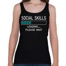 PRINTFASHION Social skills (white) - Női atléta - Fekete női trikó