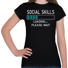 PRINTFASHION Social skills (white) - Női póló - Fekete női póló
