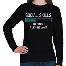 PRINTFASHION Social skills (white) - Női pulóver - Fekete női pulóver, kardigán