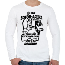 PRINTFASHION Sofőr Apuka - Férfi hosszú ujjú póló - Fehér férfi póló