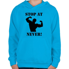 PRINTFASHION Soha ne hagyd abba! - Gyerek kapucnis pulóver - Azúrkék gyerek pulóver, kardigán