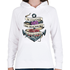 PRINTFASHION Soha ne kérdezd - Női kapucnis pulóver - Fehér női pulóver, kardigán