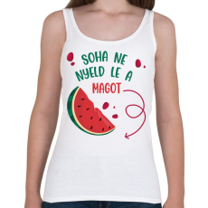 PRINTFASHION Soha ne nyeld le a dinnye magot - Kismama - Női atléta - Fehér