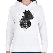 PRINTFASHION soha ne veszítsd el önmagad - Női kapucnis pulóver - Fehér női pulóver, kardigán