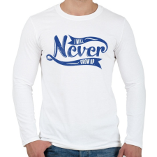 PRINTFASHION Soha nem növök fel - Férfi hosszú ujjú póló - Fehér férfi póló