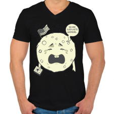 PRINTFASHION Soha többé nem látogatnak meg - Férfi V-nyakú póló - Fekete férfi póló