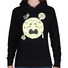 PRINTFASHION Soha többé nem látogatnak meg - Női kapucnis pulóver - Fekete