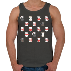 PRINTFASHION Sok cica kis helyen - Férfi atléta - Sötétszürke