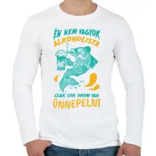 PRINTFASHION Sok okom van ünnepelni - Férfi hosszú ujjú póló - Fehér férfi póló